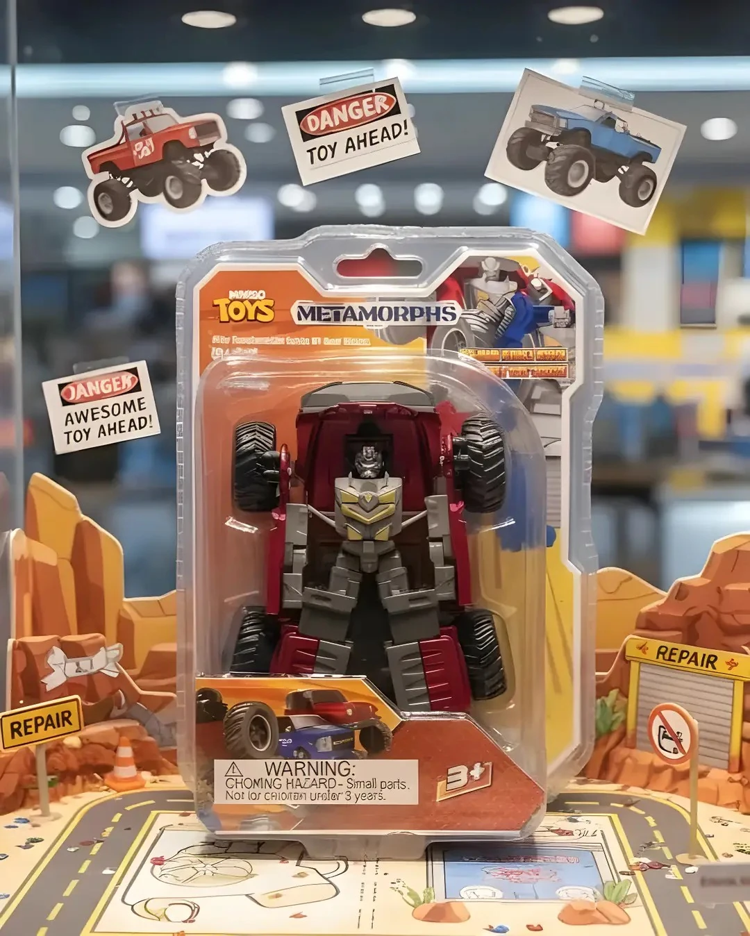 Metal Robota Dönüşen Off-Road Aracı (Mavi/Kırmızı)