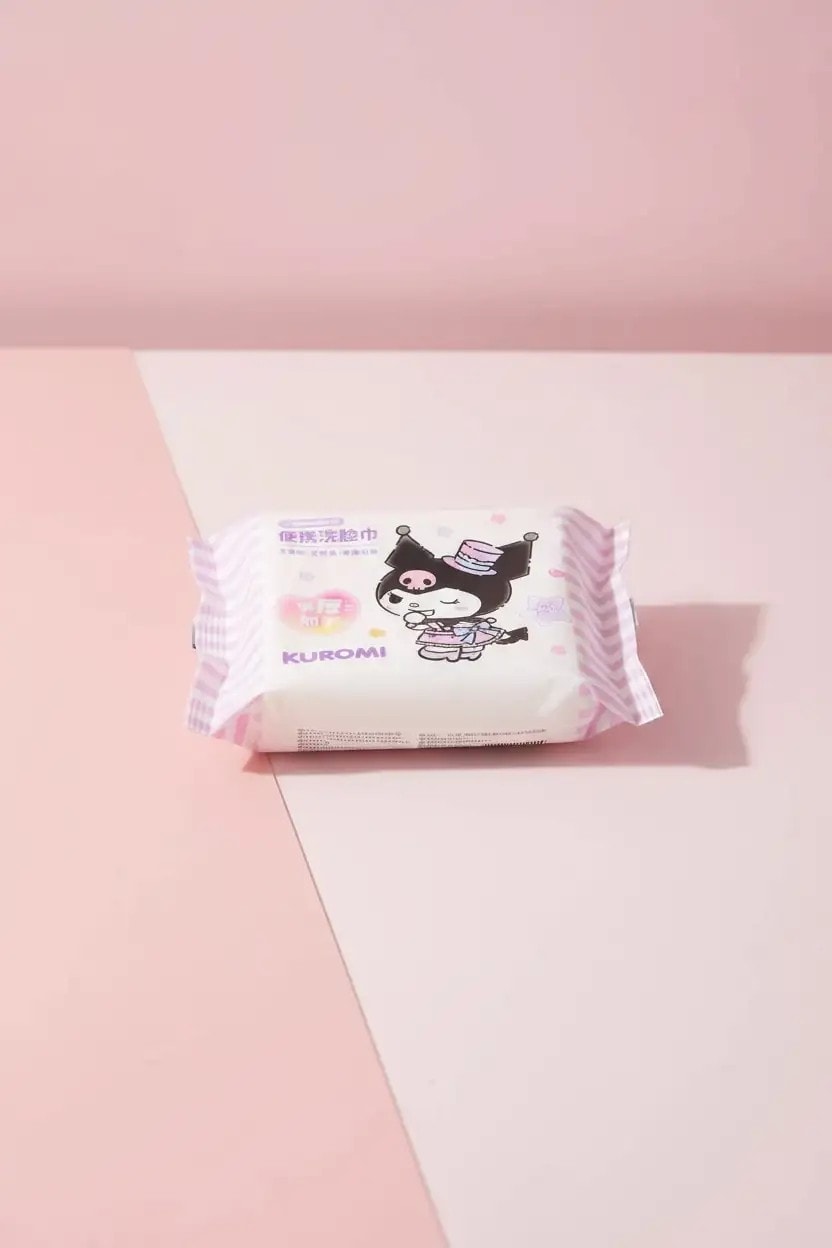 Sanrio Lisanslı Kuromi İnci  Dokulu Kuru Mendil (25 Mendil)