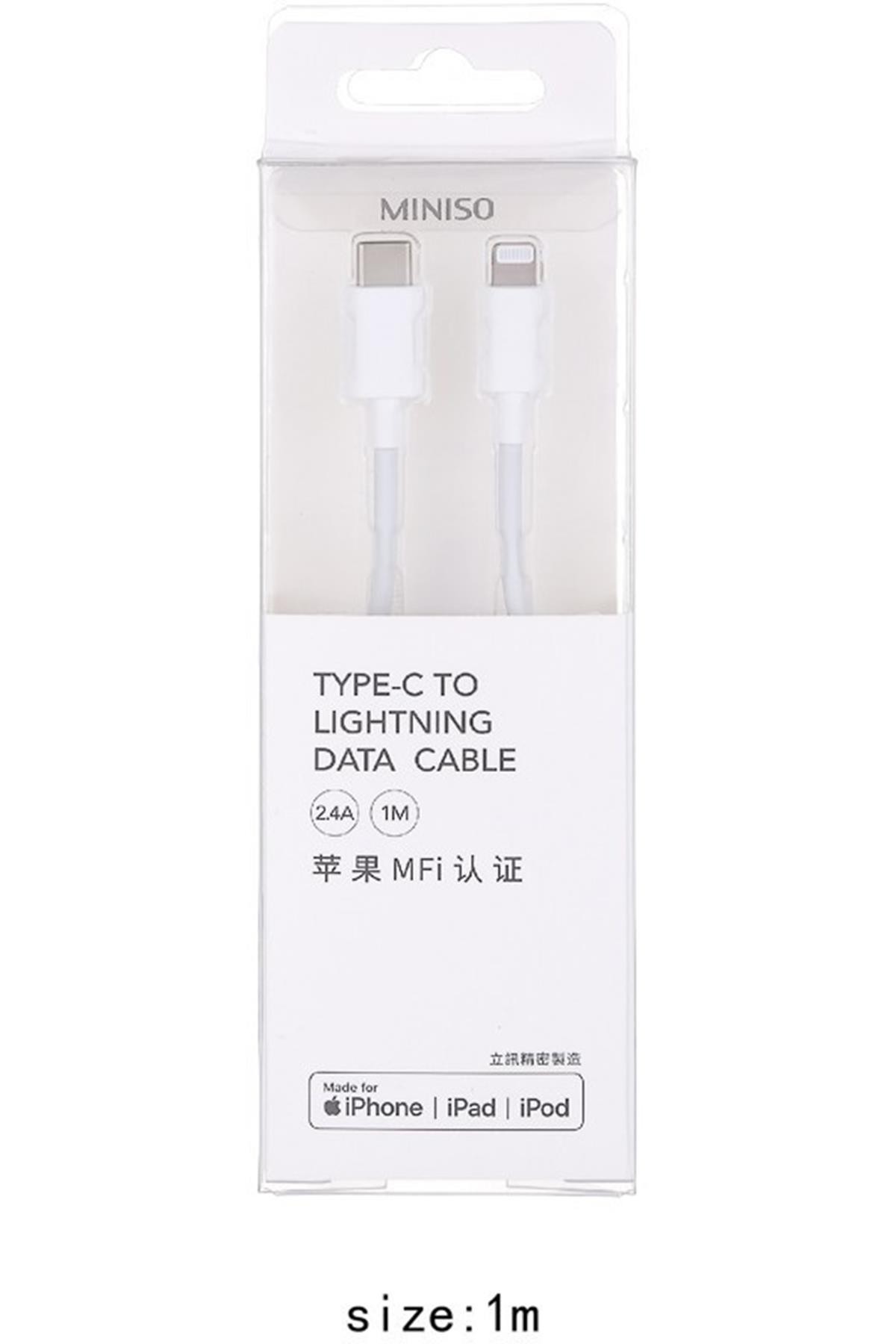 Type-C -Lightning Hızlı Şarj Ve Sync Kablosu -Beyaz