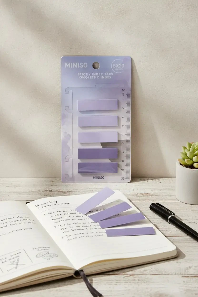 Miniso Lisanslı Pastel Yapışkan Not Kağıdı Mor – 100 Yaprak
