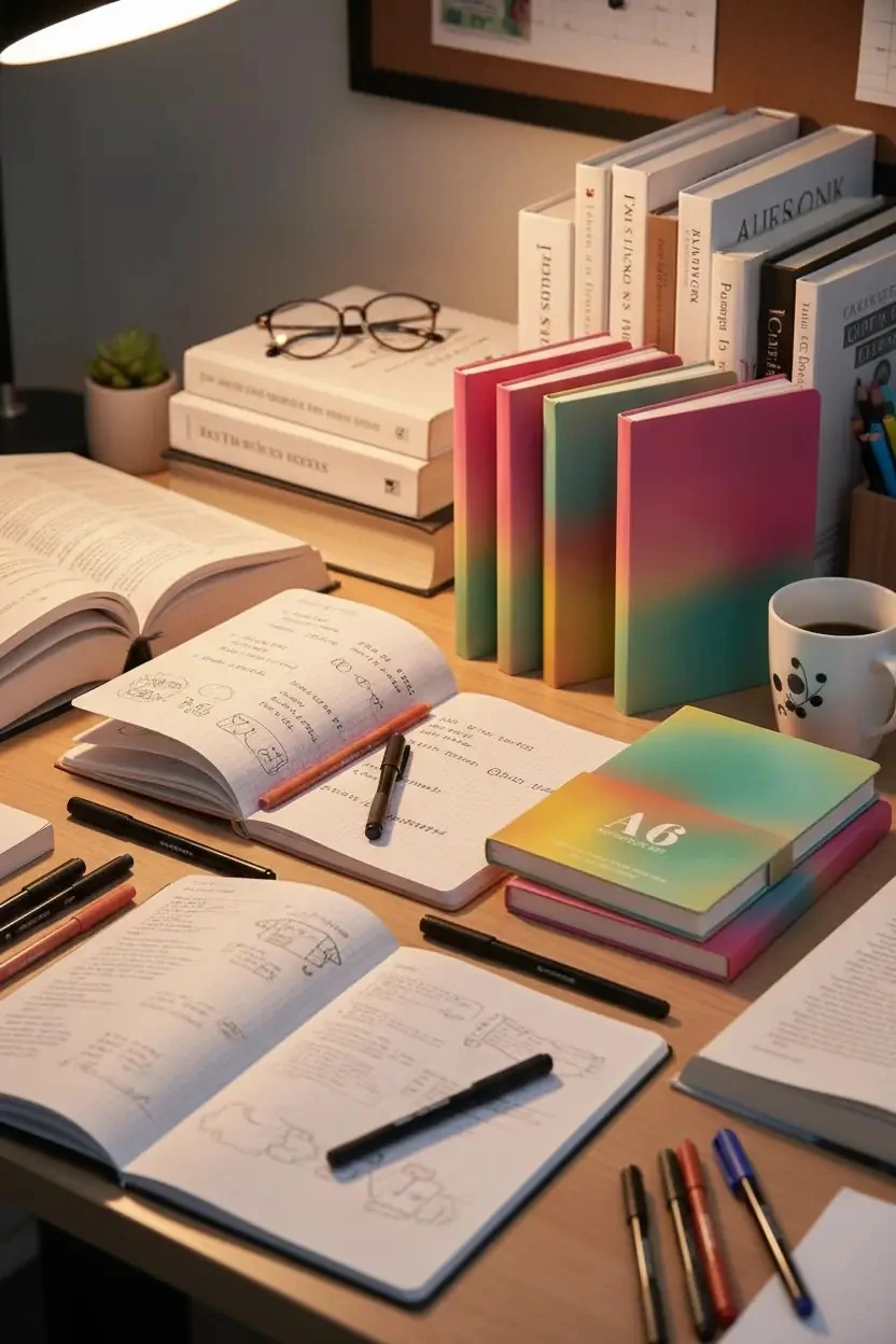 Aurora Işıltısı: 5'li Renkli A6 Defter Seti (32 Yaprak)