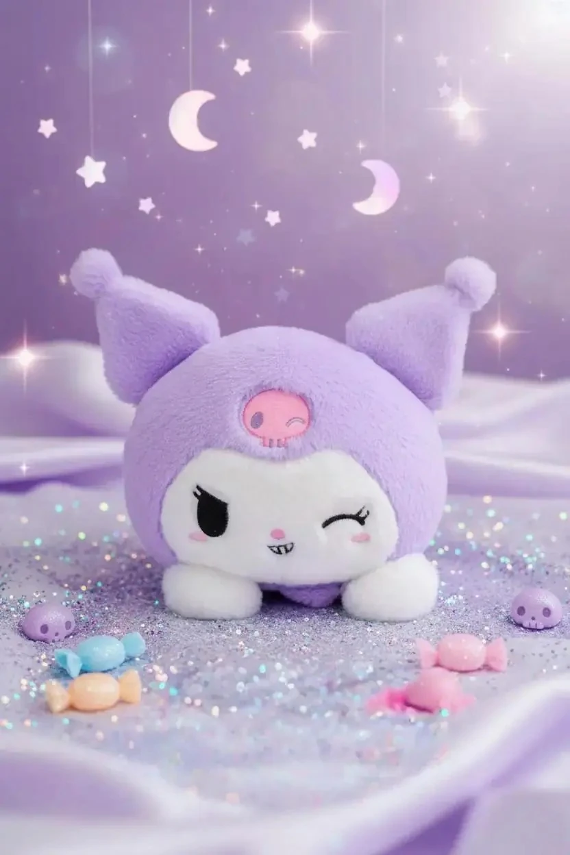 Sanrio Lisanslı Kuromi Peluş Oyuncak 35 Cm – Yatar Pozisyon Magic Party Koleksiyonu