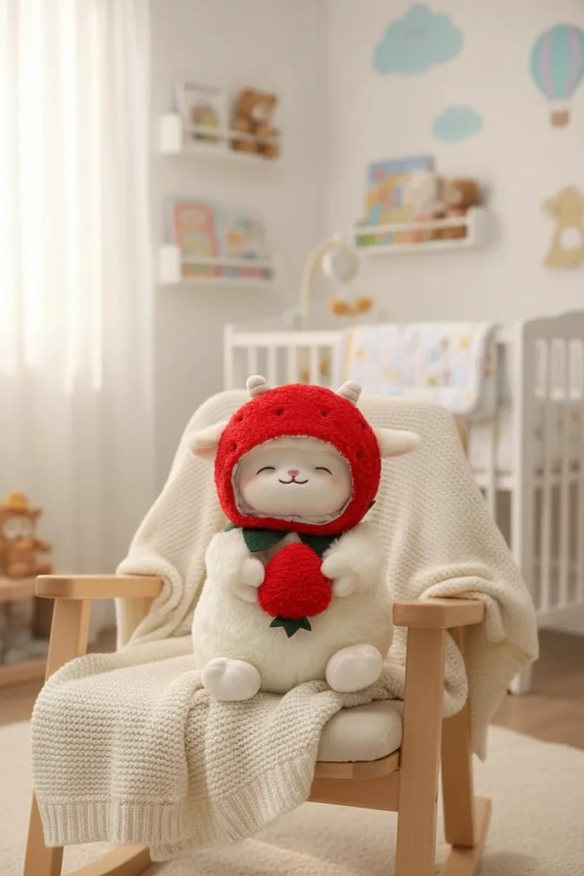 Kuzu Baa Serisi Peluş Oyuncak (Çilek)