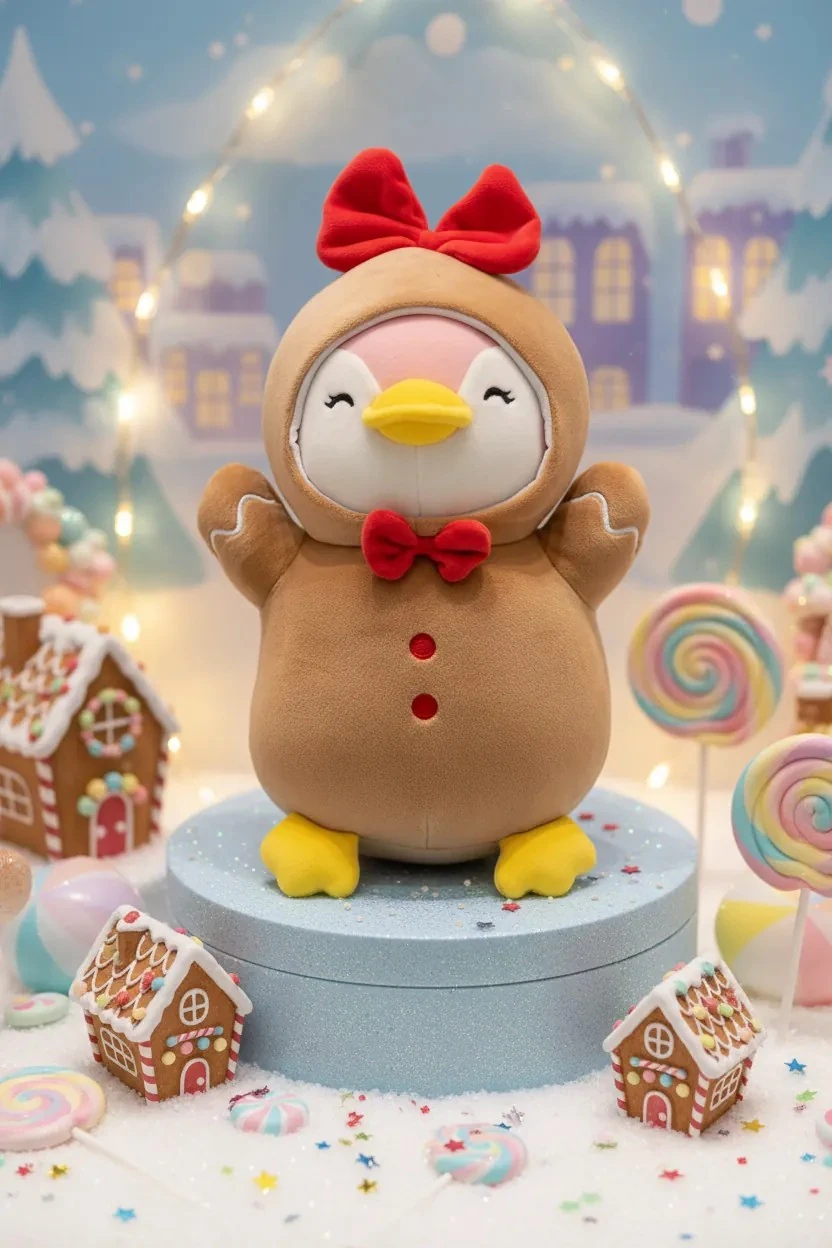 Mini Family Serisi Gingerbread Man Peluş Oyuncak - Pembe Penpen