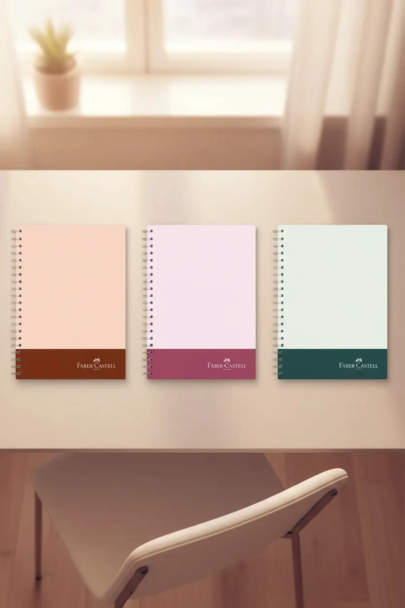 Faber-Castell PP Bicolor Kareli Defter 80 Yaprak – Spiral Ciltli