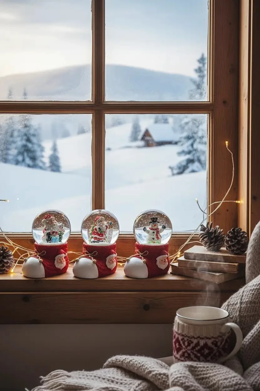 Yılbaşı Temalı Kar Küresi – 8 cm Çizmeli Kaide Tasarımı