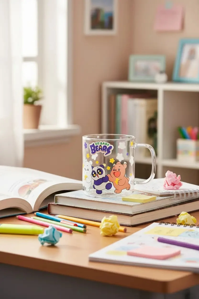 We Baby Bears Lisanslı Cam Bardak – Isıya Dayanıklı ve Şık Tasarım 420 ml