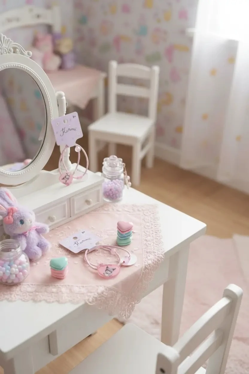 Sanrio Lisanslı Kuromi Saç Lastiği 2li Set – Sevimli Günlük Çocuk Saç Tokası