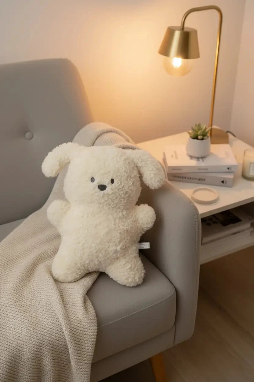 Miniso Lisanslı Ayakta Duran Yavru Köpek Yastık – Yumuşak Dekoratif 46 Cm