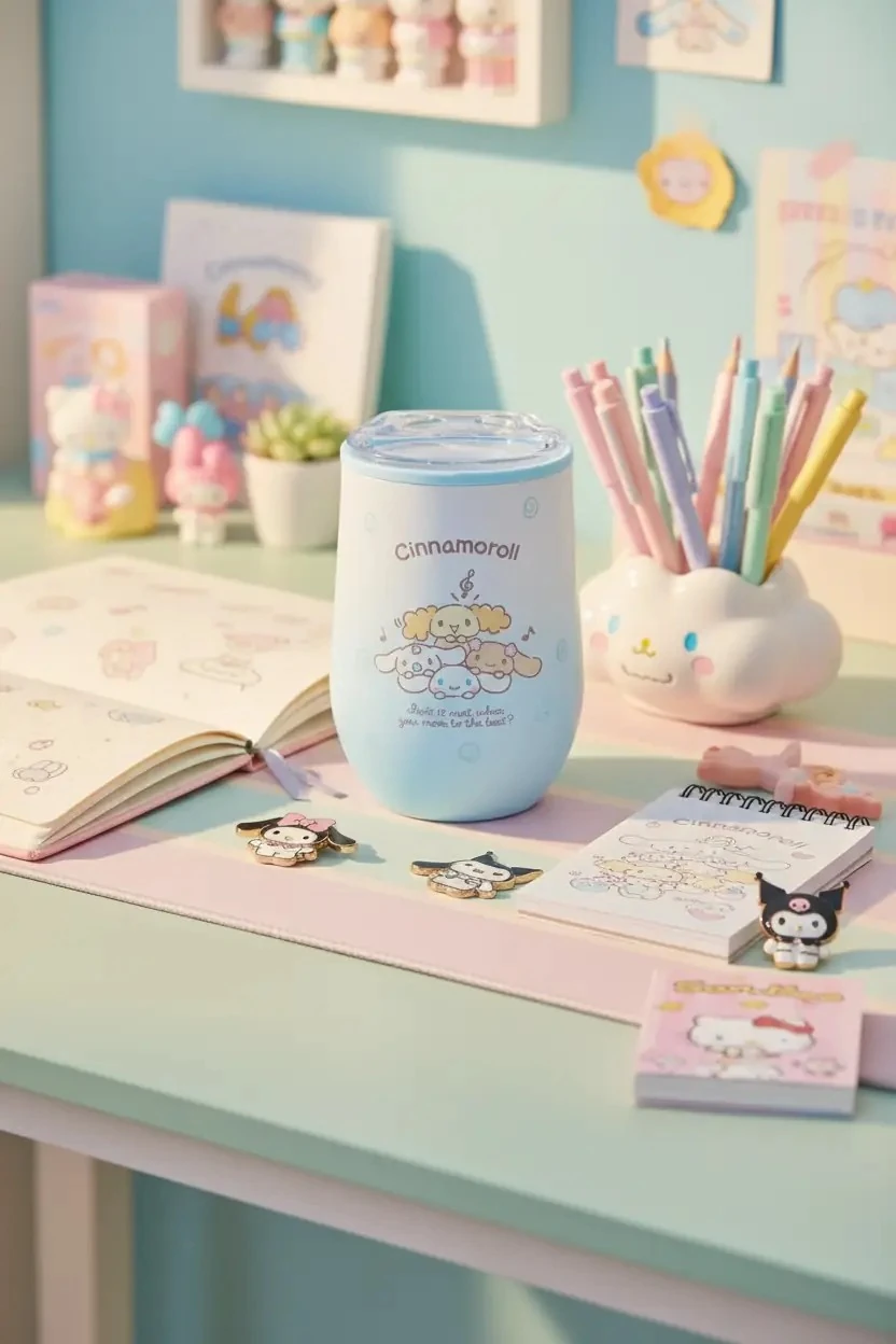 Sanrio Lisanslı Cinnamoroll Kapaklı Su Kabı - 360 ml