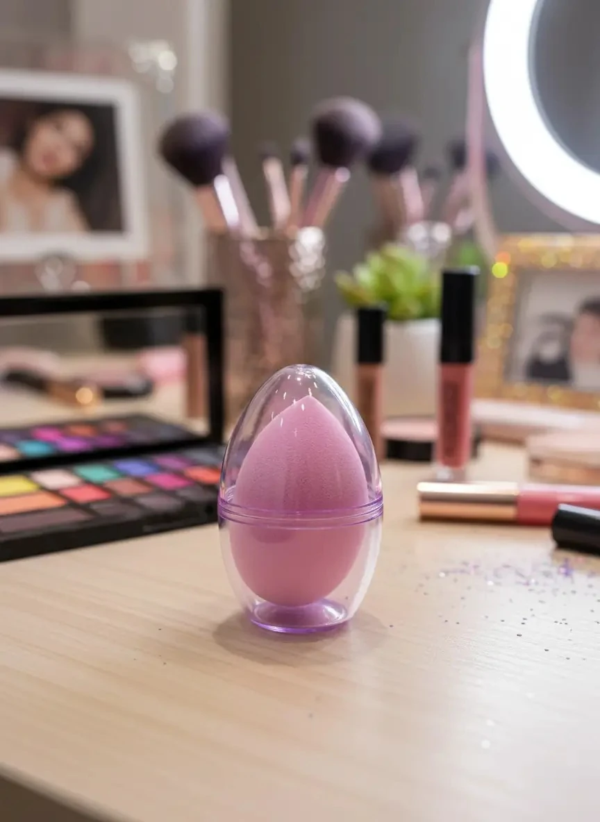 Yumurta Kapsüllü Makyaj Süngeri (Mor)