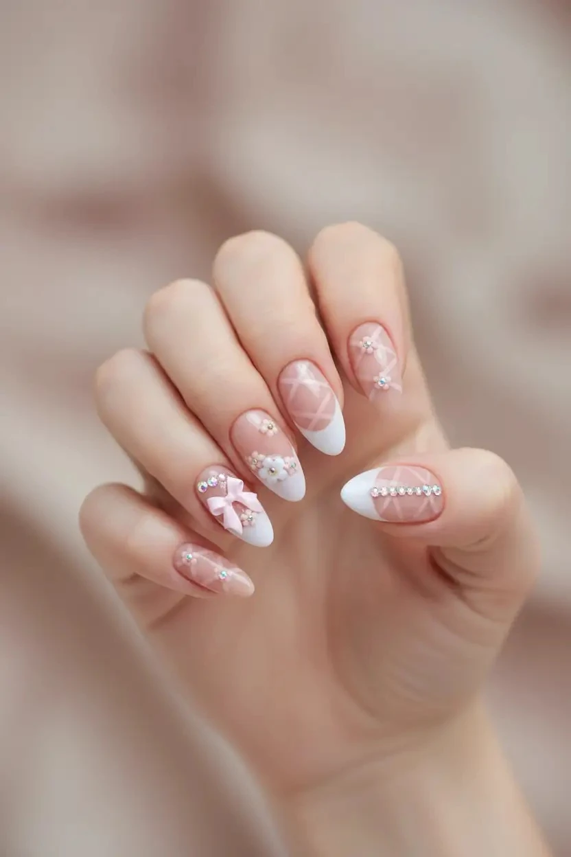 Gold Beauty Taşlı Takma Tırnak – Kendinden Yapışkanlı ve Zarif Detaylı Pratik Set