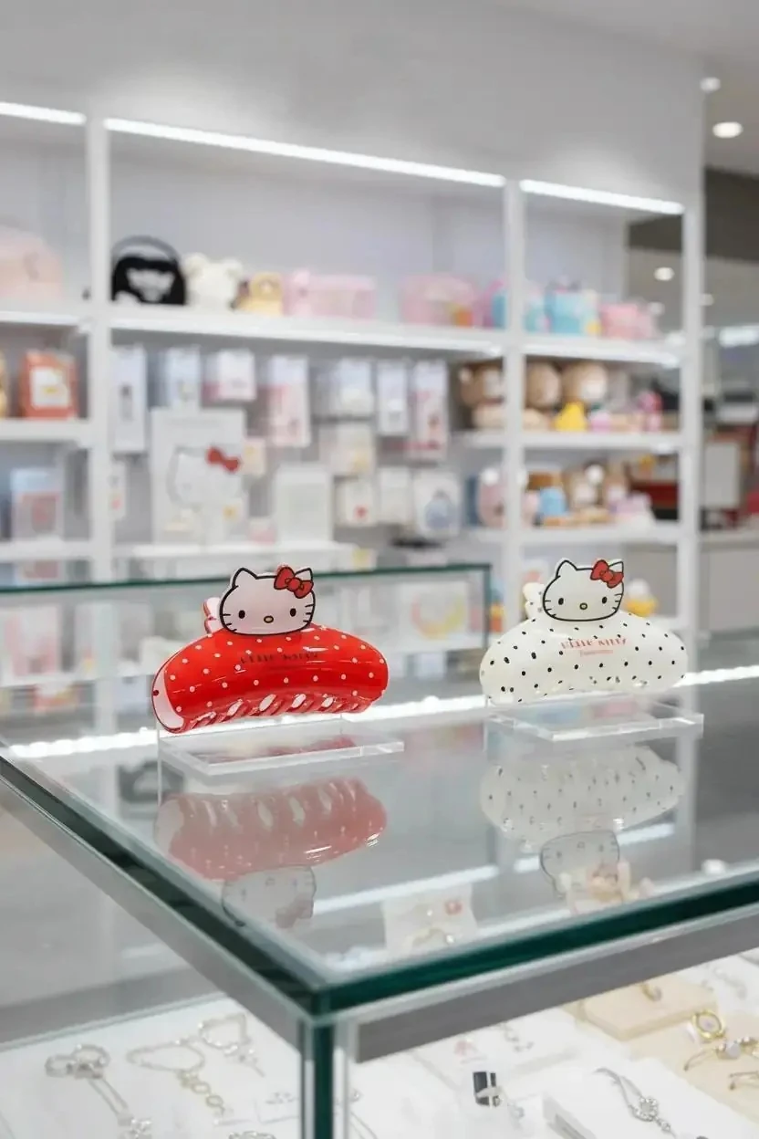 Hello Kitty Lisanslı Saç Pençesi Tokası (4 Adet) – Puantiyeli & Güçlü Tutuş