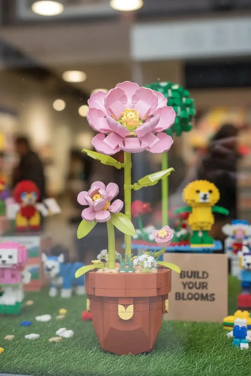  Pembe Japon Gülü Çiçek Lego