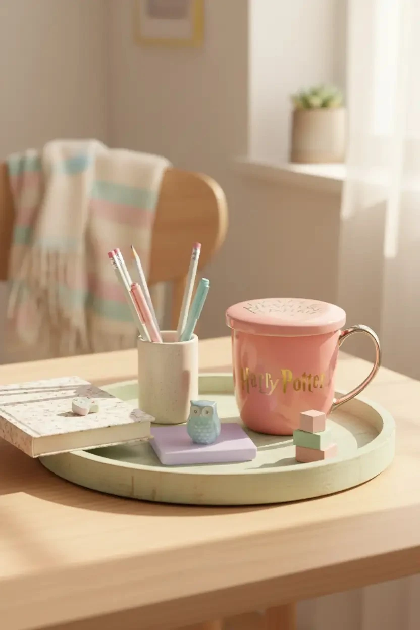 Harry Potter Lisanslı Pembe Seramik Kapaklı Bardak (380 mL)