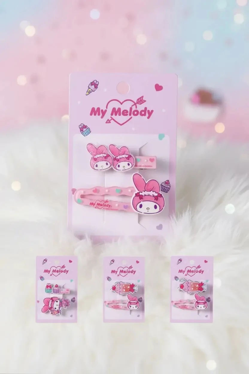 Sanrio Lisanslı My Melody Saç Tokası Seti 2'li – Sevimli Günlük Aksesuar