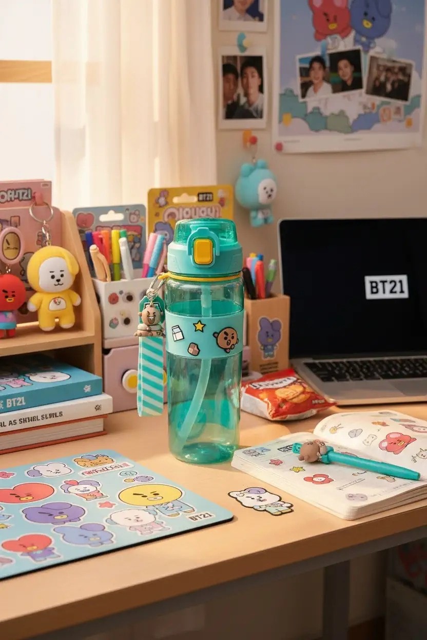 BT21 Lisanslı Plastik Şişe (800mL) - Shooky