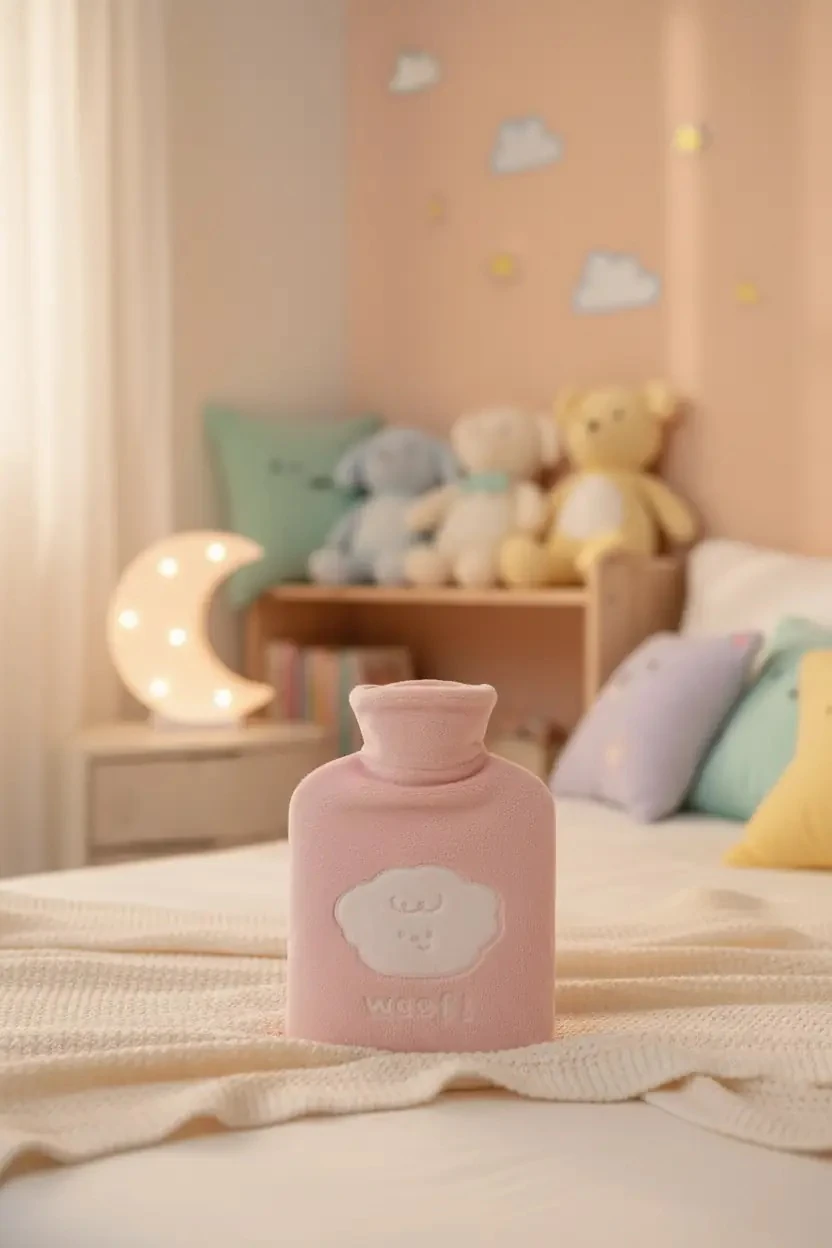 Miniso Lisanslı Hayvan Serisi Sıcak Su Torbası – 500 mL Pembe Peluş Kılıflı Termofor