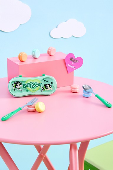 Powerpuff Girls Lisanslı Kutulu Çatal Kaşık Seti (Yeşil)