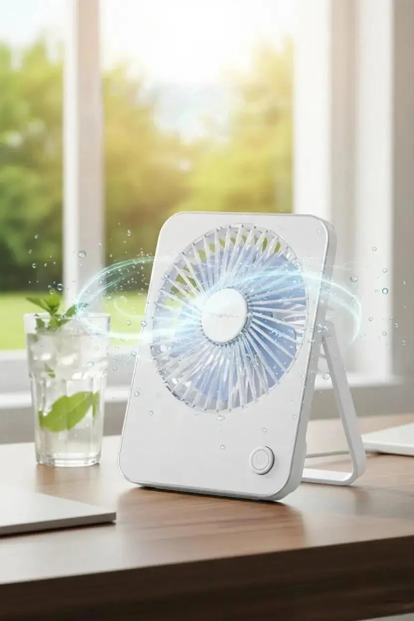 Miniso Lisanslı Makaron Serisi Katlanabilir Mini Fan Mor – Şarj Edilebilir Taşınabilir Fan 17,8 Cm