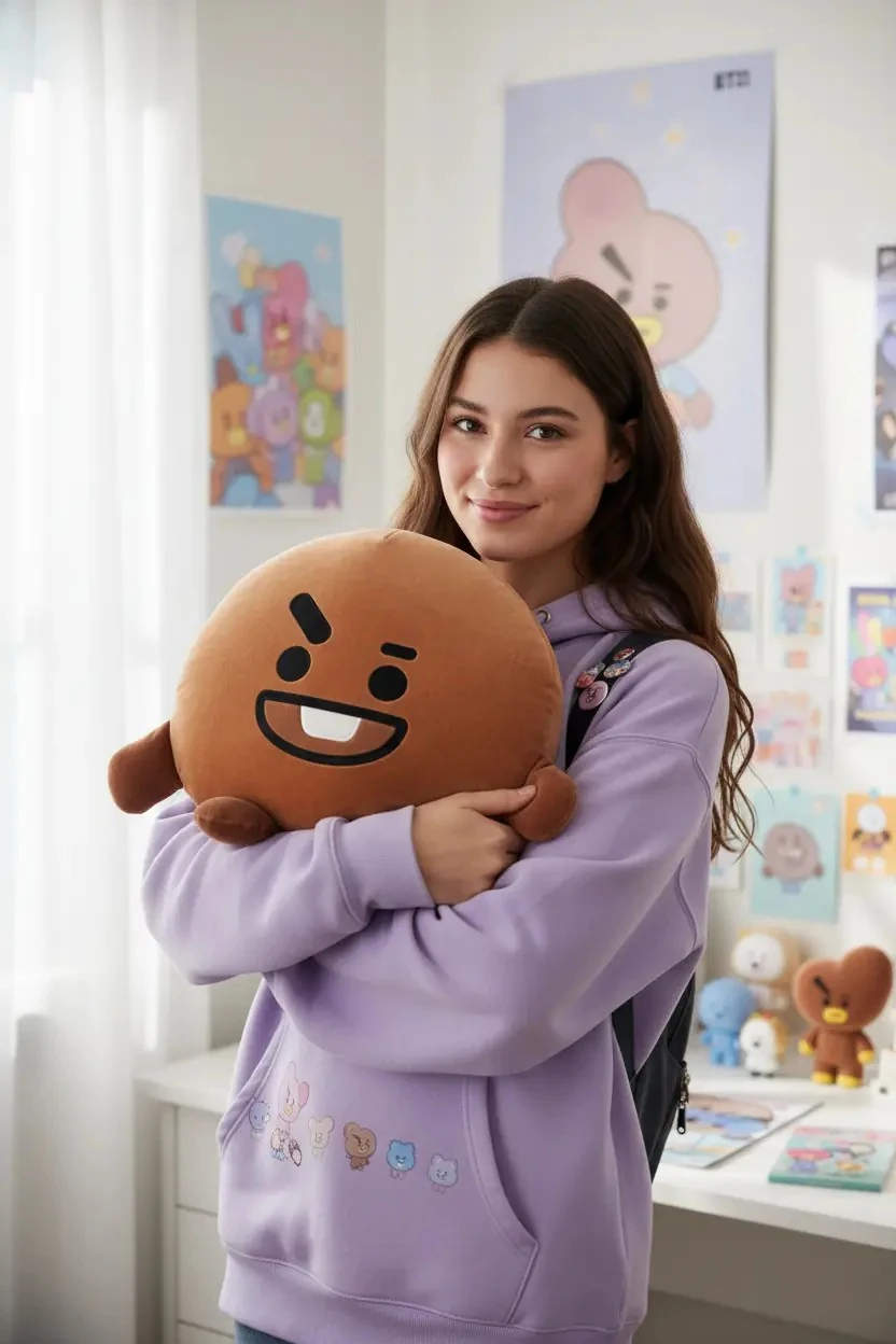 BT21 Lisanslı Peluş Yastık - Shooky 40x34 cm