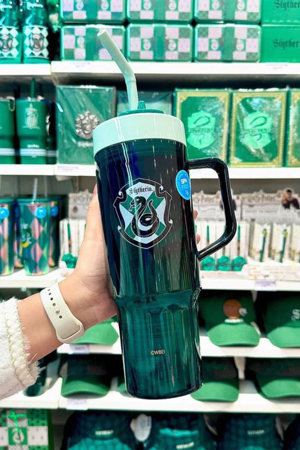 Harry Potter Lisanslı Kulplu Plastik Şişe (1250ml) - Slytherin