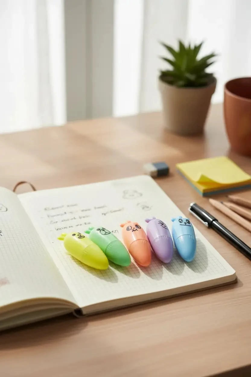 Eğlenceli Havuçlar: 6'Lı Fosforlu Kalem Seti