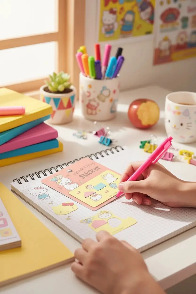 Sanrio Lisanslı Hello Kitty Kart Yapışkan Mini Notlar – 60 Yaprak