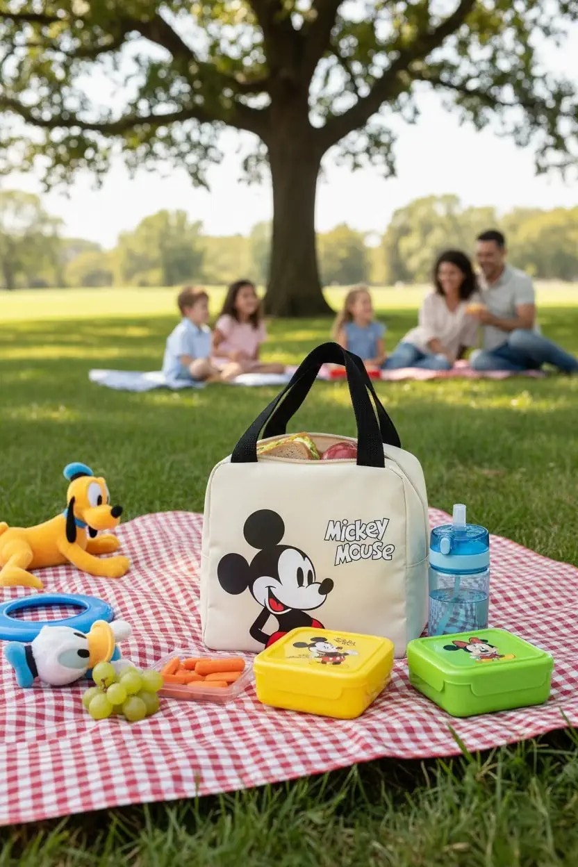Mickey Mouse Lisanslı Kare Yiyecek Çantası - Sarı