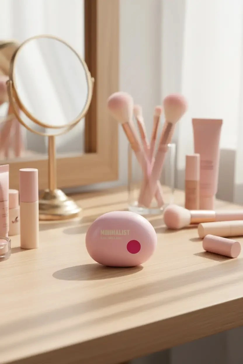 Miniso Lisanslı Minimalist Serisi Toz Allık No 03 - Doğal Şeftali Tonlu ve Dahili Aynalı Hafif Dokulu Toz Allık