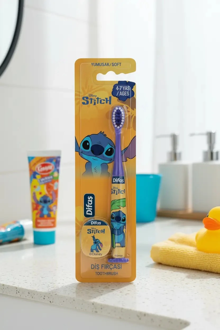 Lilo & Stitch Lisanslı Diş Fırçası 4-7 Yaş – Yumuşak Kıllı Çocuk Bakımı