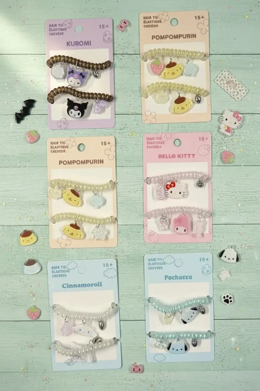 Hello Kitty Lisanslı Spiral Saç Tokası – İz Bırakmayan & Kolye Detaylı
