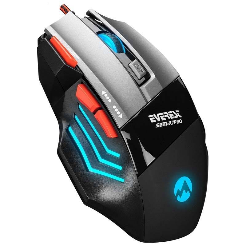 Everest SGM-X7 PRO Silver 2in1 7200dpi Makrolu Oyuncu Mouse ve Gaming Mouse Pad