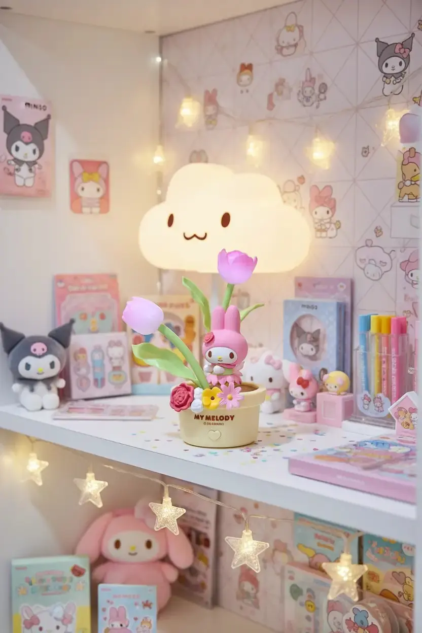 melody.＊＊ My Melody Gece Lambası – Çiçek Serisi LED | Miniso TR