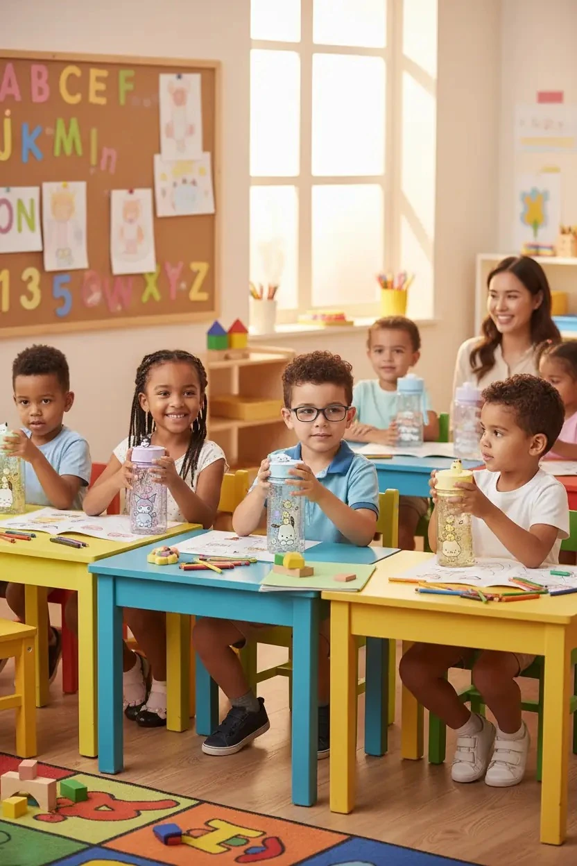 Sanrio Lisanslı Askılı Simli Plastik Şişe (300ml) - Kuromi - Cinnamoroll -  Pompompurin