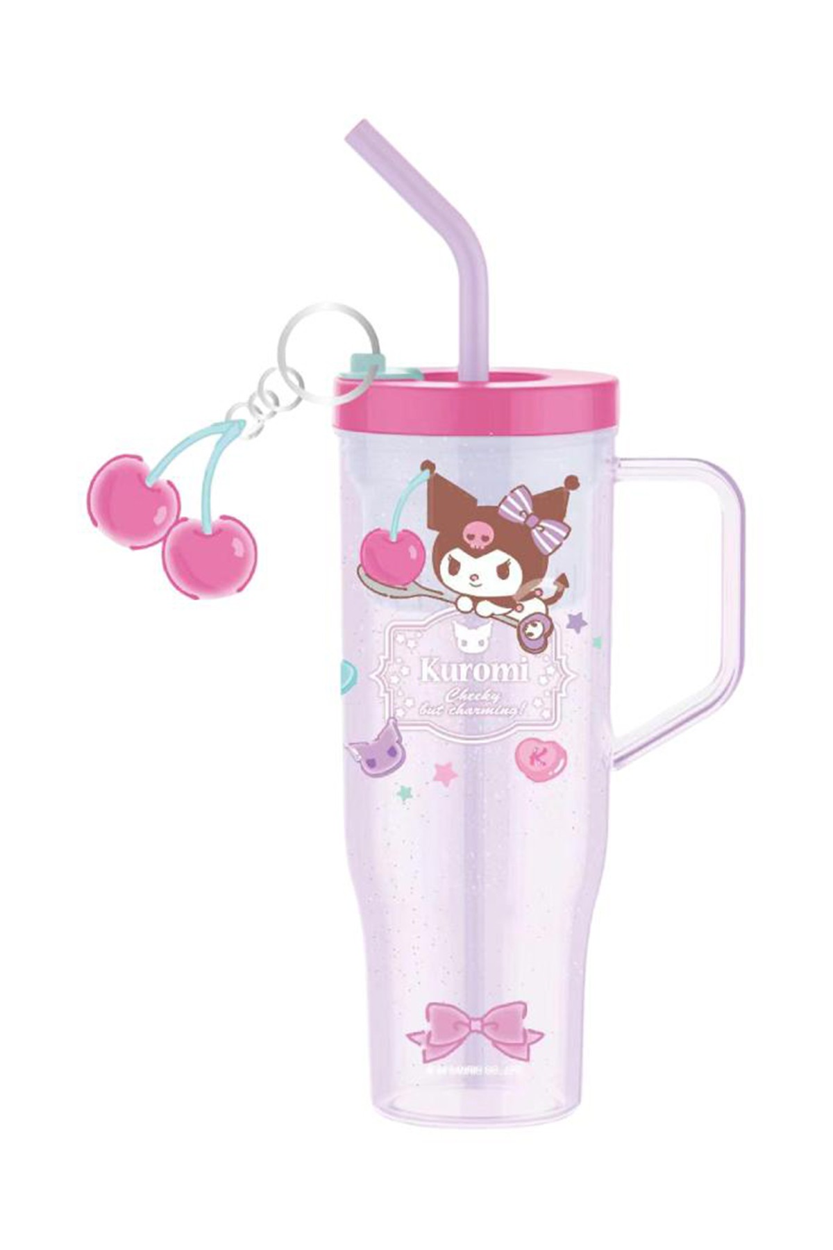 Sanrio Lisanslı Pipetli Plastik Şişe (1250ml) - Kuromi