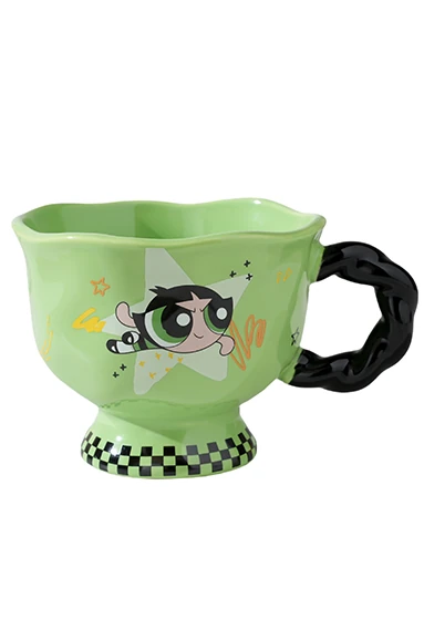 Powerpuff Girls Lisanslı Kulplu Seramik Bardak 330mL (Buttercup)