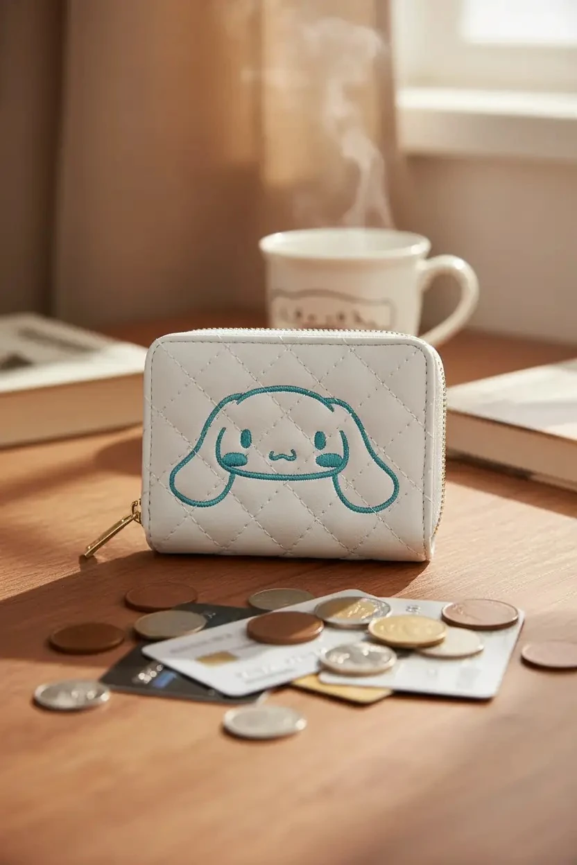 Sanrio Lisanslı Cinnamoroll Sevimli Fermuarlı Kartlık Cüzdan