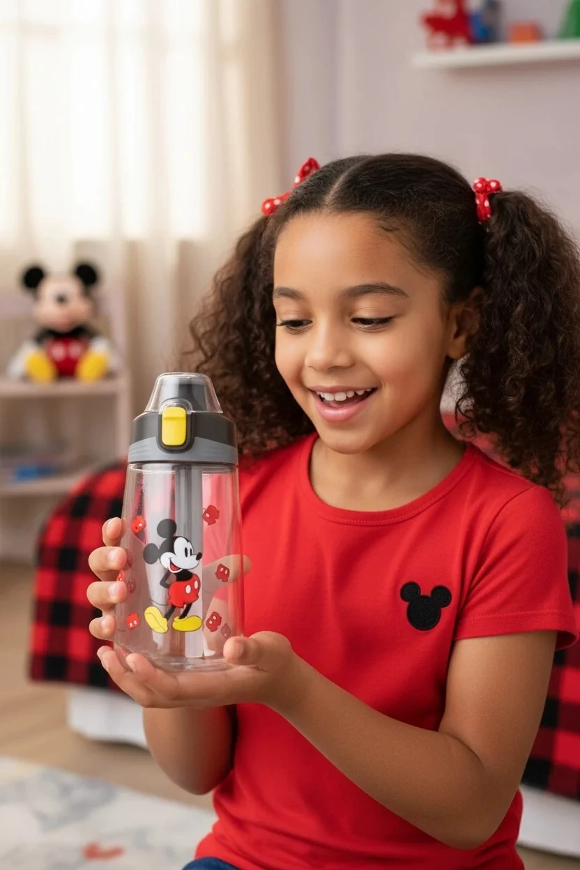 Disney Mickey Mouse Lisanslı Silikon Tutacaklı Tritan Suluk (500ml)