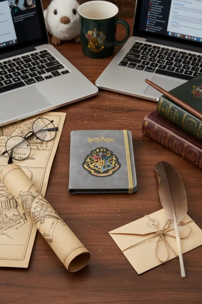 Harry Potter Lisanslı Bantlı Pasaport Kılıfı - Gri