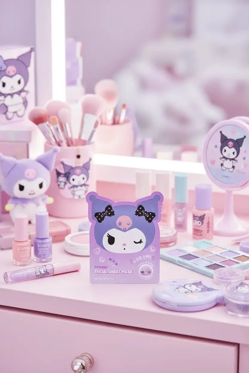 Sanrio Kuromi Lisanslı Baskılı Kağıt Yüz Maskesi