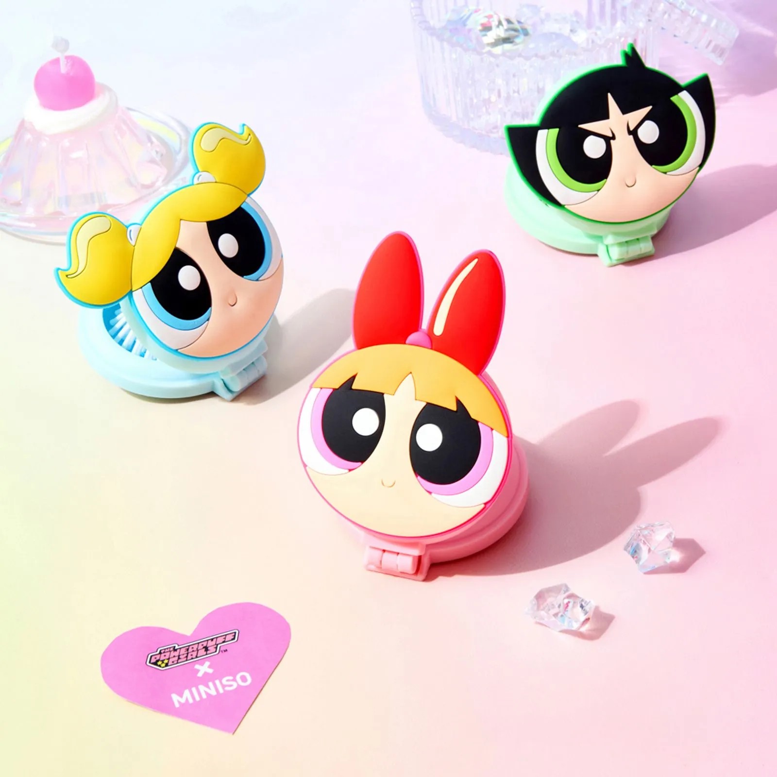 Powerpuff Girls Lisanslı Aynalı Mini Saç Fırçası - Bubbles