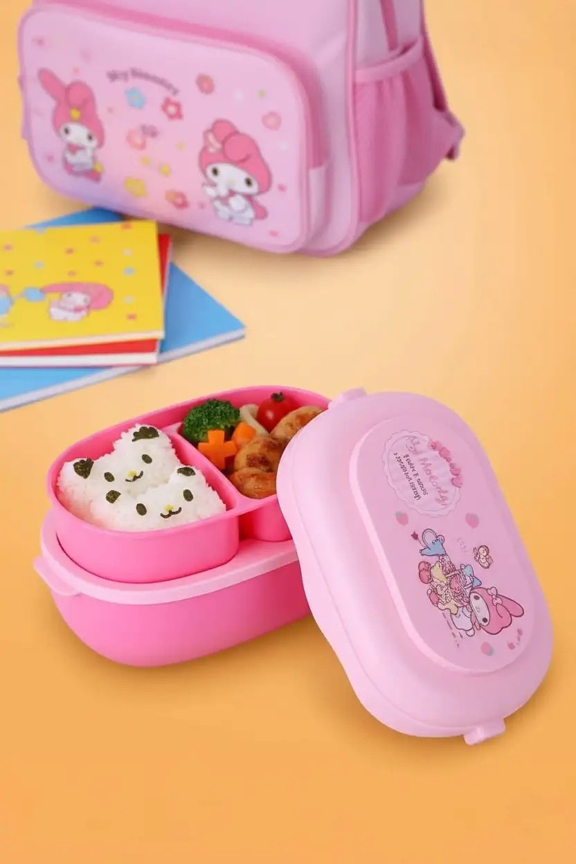Sanrio Lisanslı My Melody Çift Katmanlı Askılı Yemek Kabı - 1600 ml