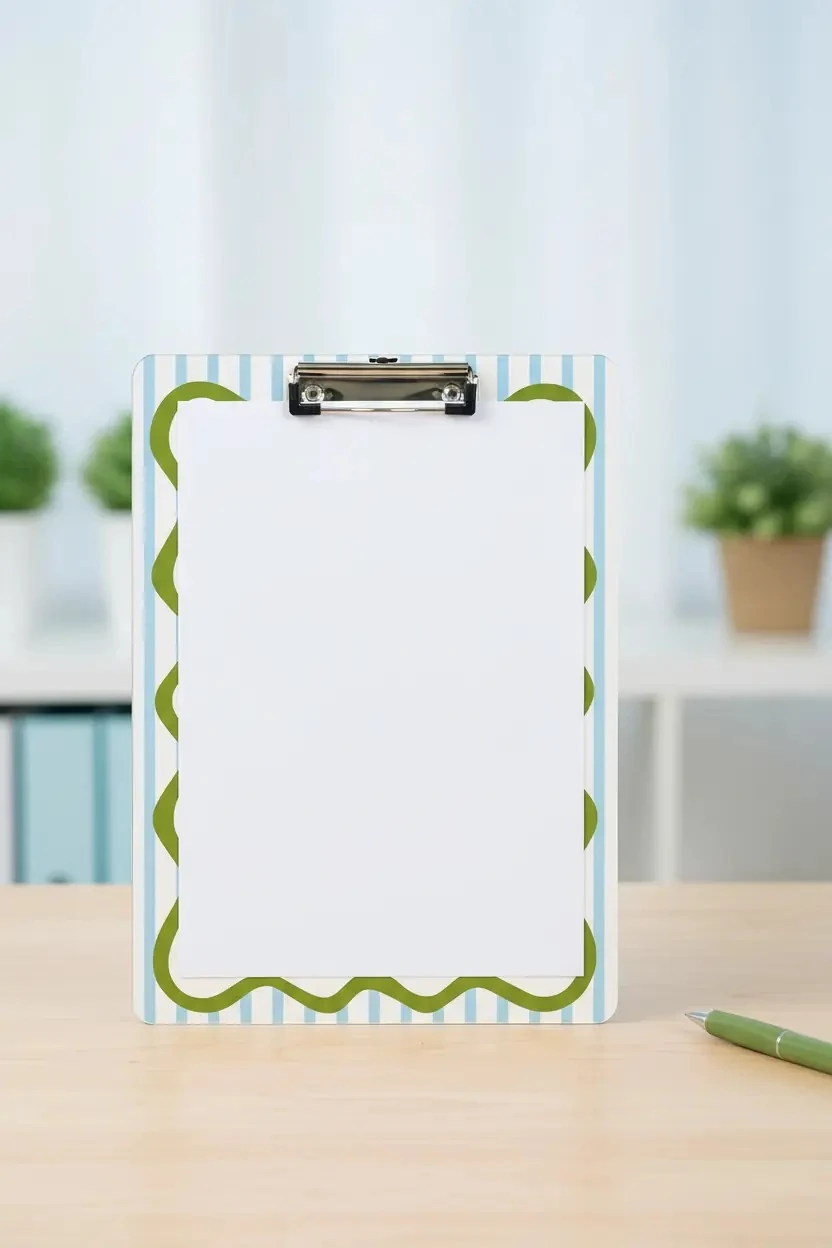 Miniso Lisanslı Basic A5 Sekreterlik Yeşil – Klipsli Pratik Evrak Düzeni