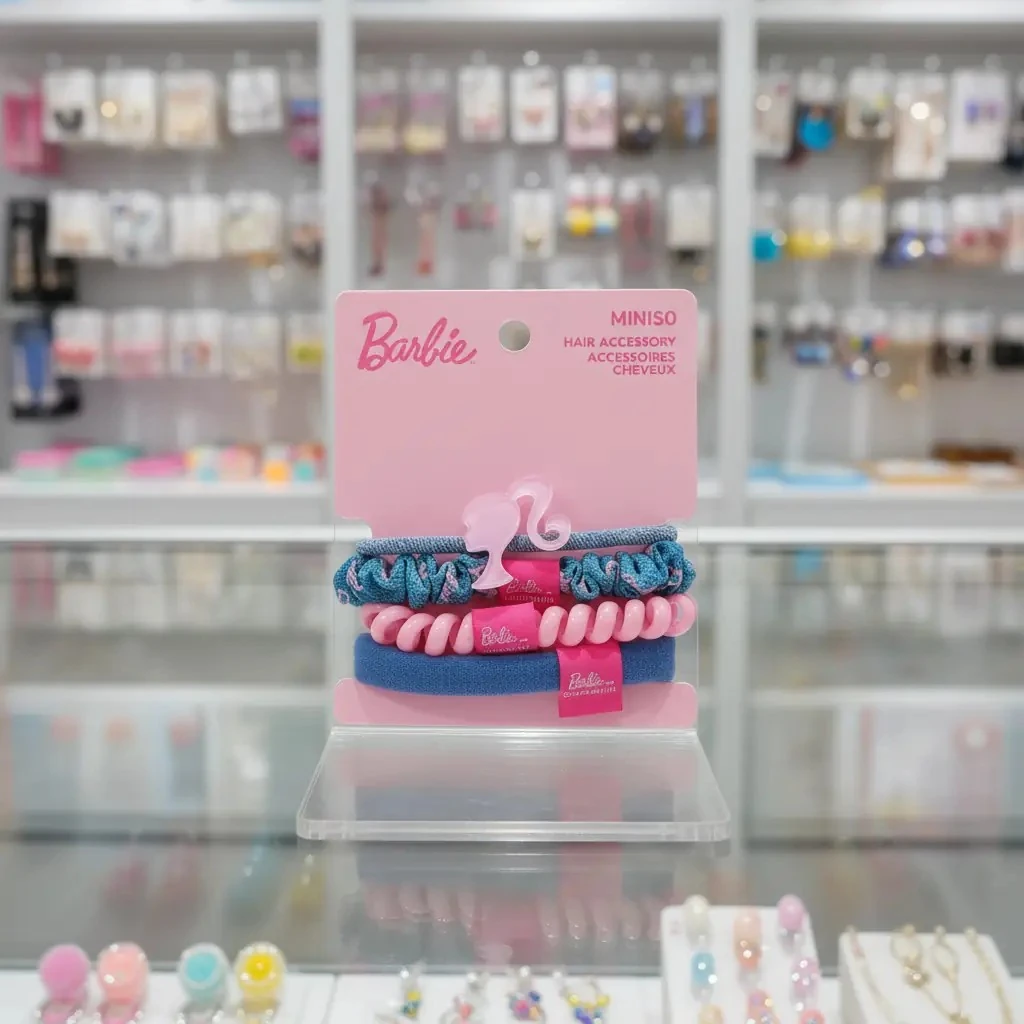 Barbie Lisanslı Pembe Serisi Saç Lastiği (4 adet)