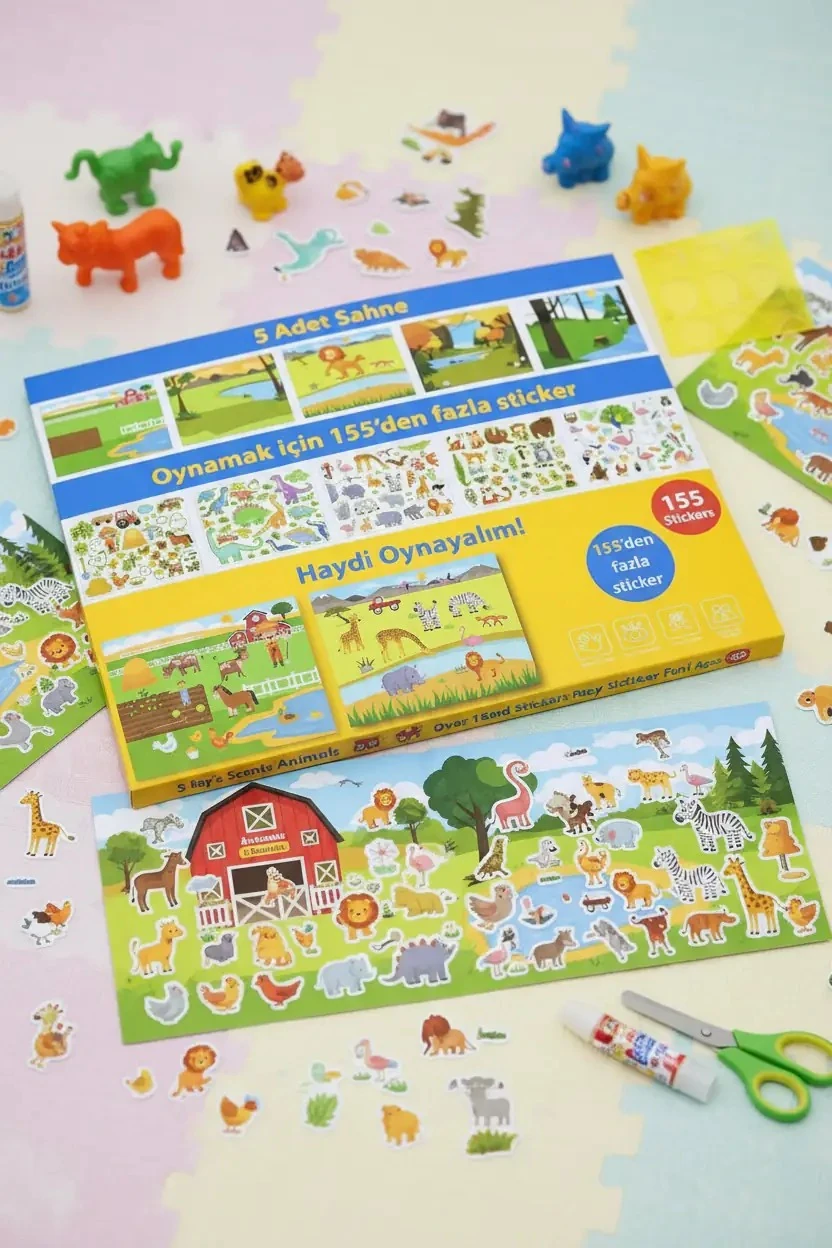 Lino Tekrar Kullanılabilen Sticker Pad – Hayvanlar İle Eğlenceli Oyun