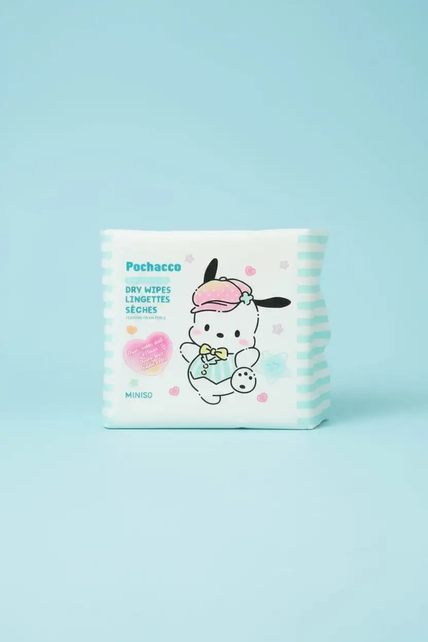 Sanrio Lisanslı Pochacco  İnci Dokulu Kuru Mendil (25 Mendil)