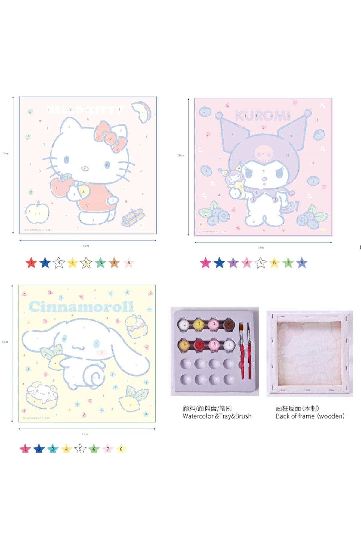 Sanrio Lisanlı Tatlı Koleksiyonu Numaralı Yağlıboya Tablo