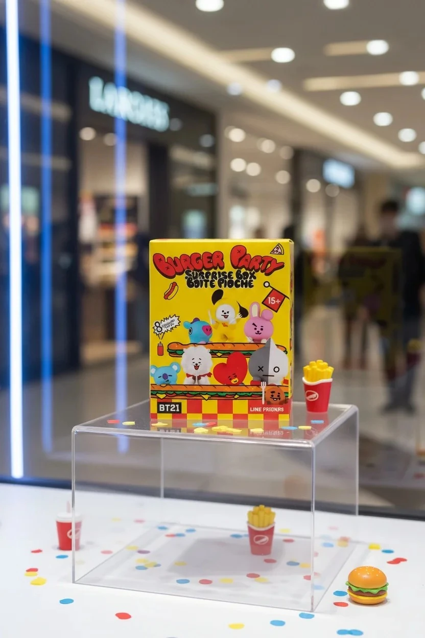 BT21 Lisanslı Burger Parti Serisi Sürpriz Figürlü Kutu - Blind Box