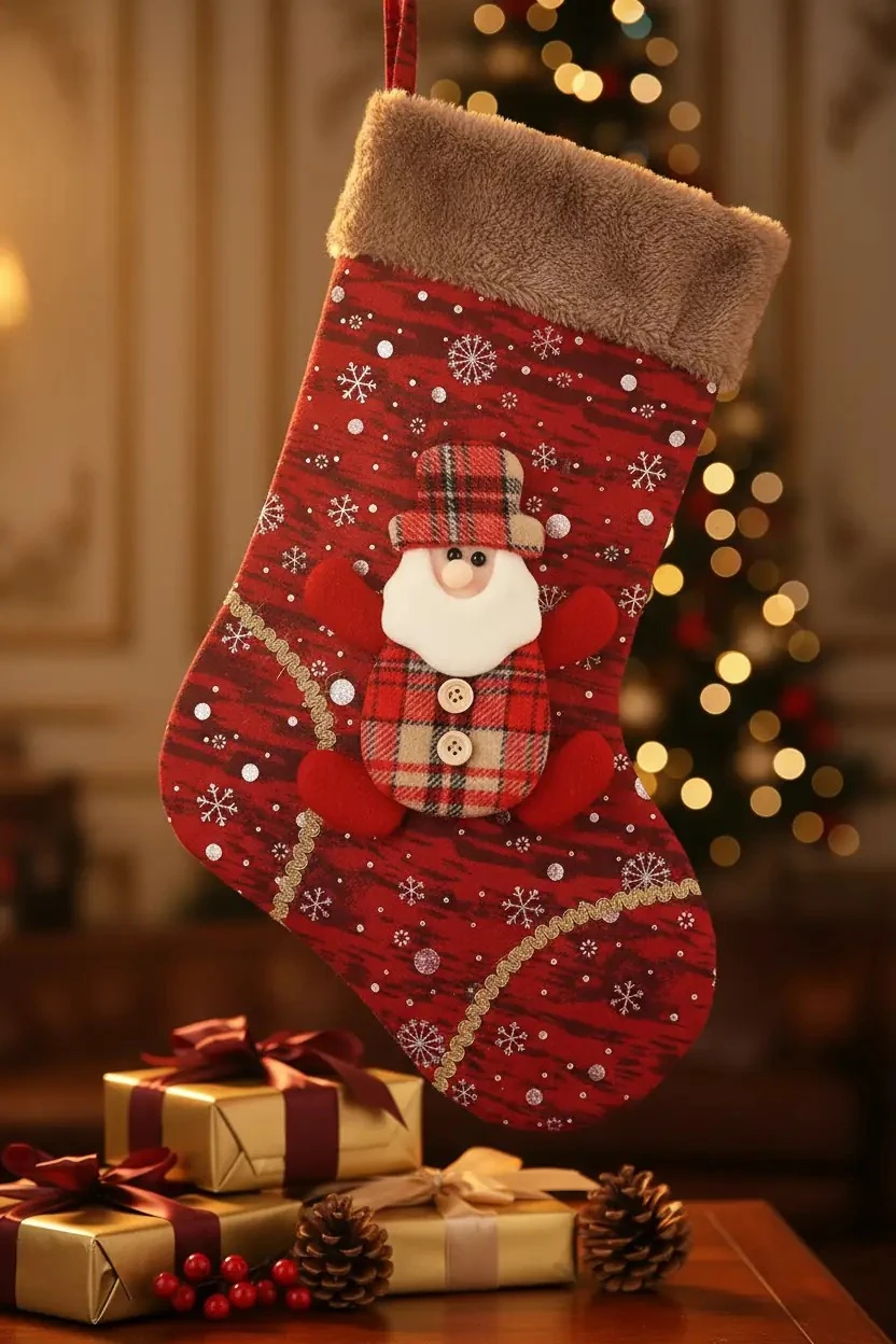 Waldern Premium Noel Profesör Süs Çorabı – Peluş Detaylı Şömine Ve Duvar Aksesuarı 42 Cm